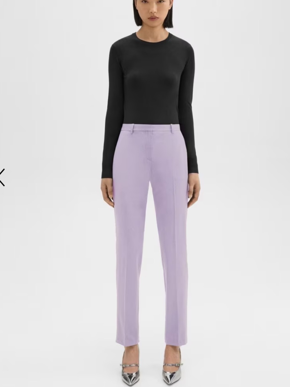 Theory Straight-Leg Trousers in Lilac